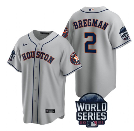 Men's Houston Astros #2 Alex Bregman 2021 Gray MLB Cool Base Stitched Jersey Men's Houston Astros #2 Alex Bregman 2021 Gray MLB Cool Base Stitched Jersey